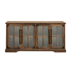 58-Inch Rustic Farmhouse TV Stand with Tempered Glass Doors and Shelves