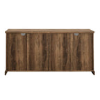 58-Inch Rustic Farmhouse TV Stand with Tempered Glass Doors and Shelves