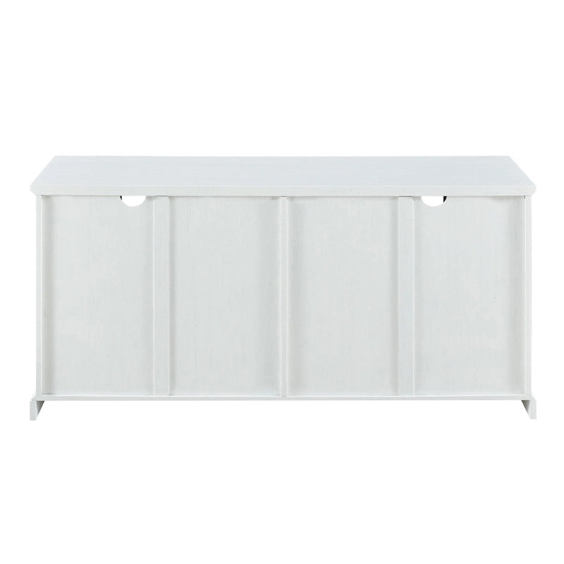 58-Inch Rustic Farmhouse TV Stand with Tempered Glass Doors and Shelves