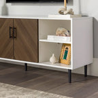 58-Inch Modern TV Console with Bookmatch Doors and Adjustable Shelves