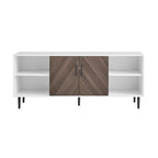 58-Inch Modern TV Console with Bookmatch Doors and Adjustable Shelves
