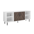 58-Inch Modern TV Console with Bookmatch Doors and Adjustable Shelves
