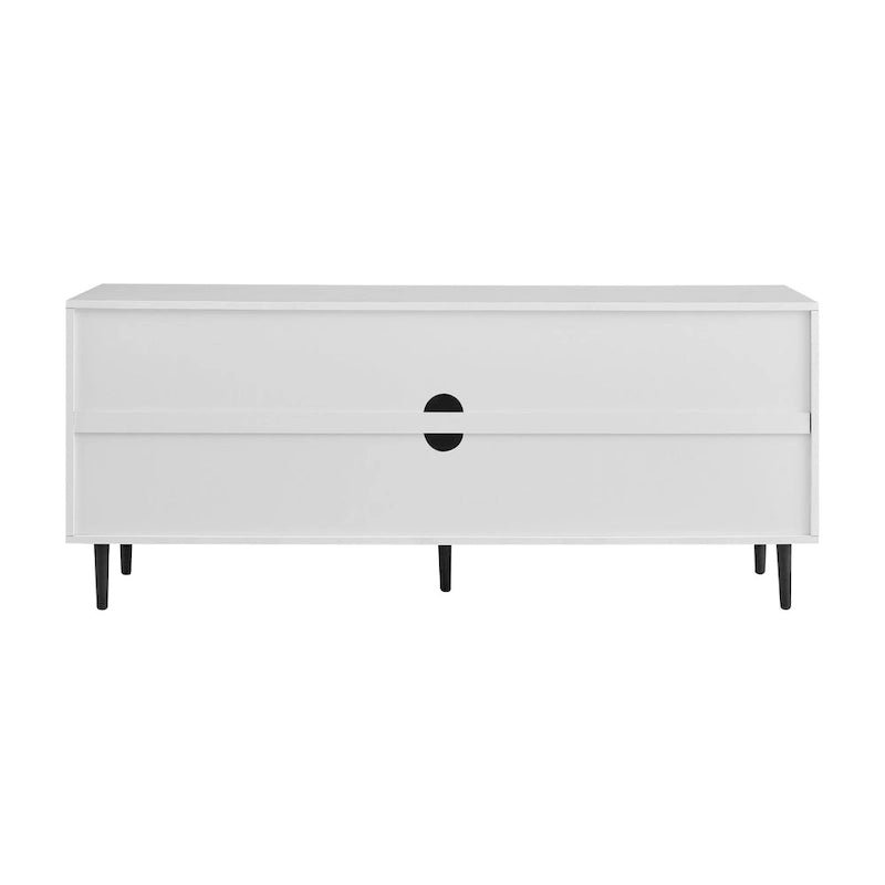 58-Inch Modern TV Console with Bookmatch Doors and Adjustable Shelves