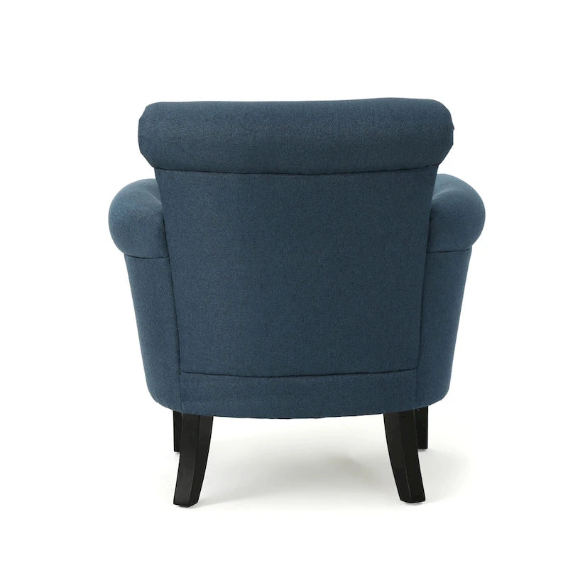 Navy Blue 31 Inch Upholstered Club Chair with Nailhead Trim