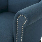 Navy Blue 31 Inch Upholstered Club Chair with Nailhead Trim