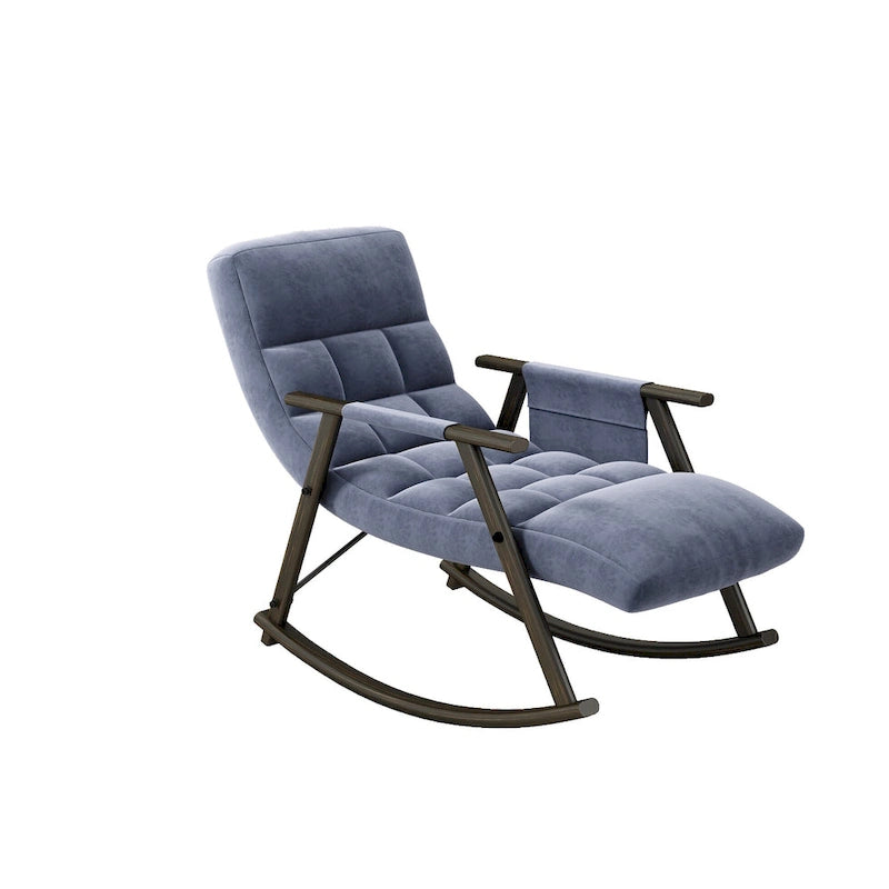 Folding Rocking Chair with Adjustable High Back and Footrest