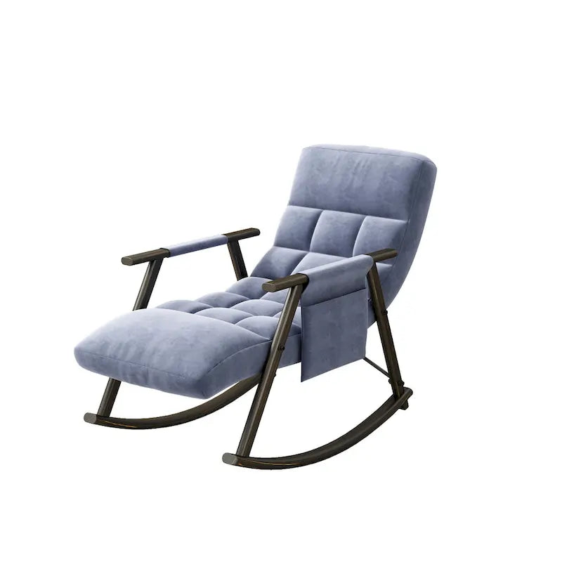 Folding Rocking Chair with Adjustable High Back and Footrest