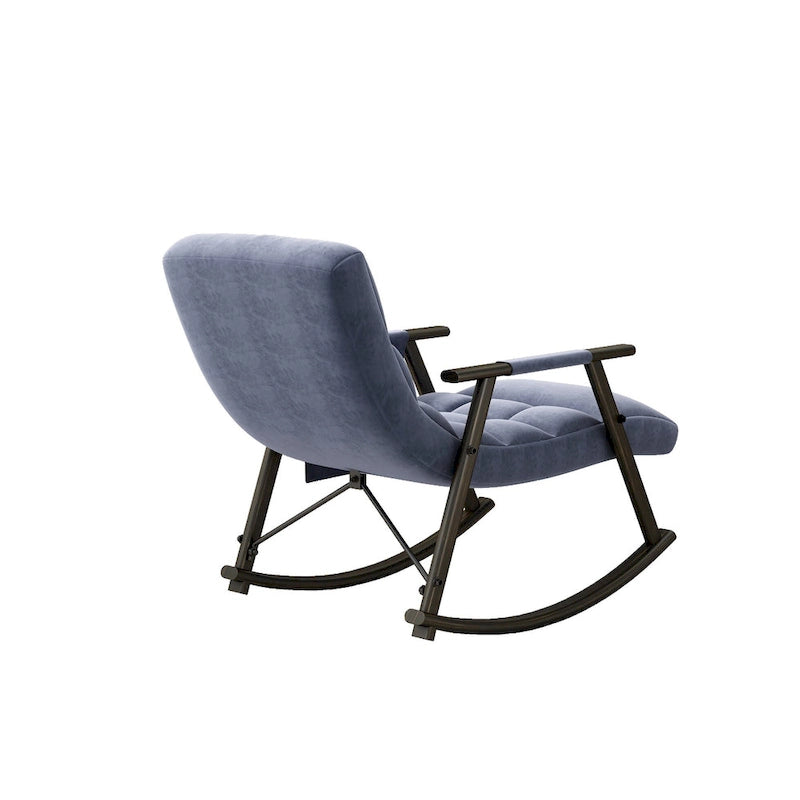 Folding Rocking Chair with Adjustable High Back and Footrest