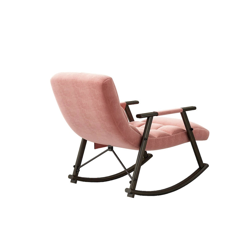 Folding Rocking Chair with Adjustable High Back and Footrest