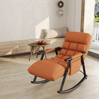 Folding Rocking Chair with Adjustable High Back and Footrest