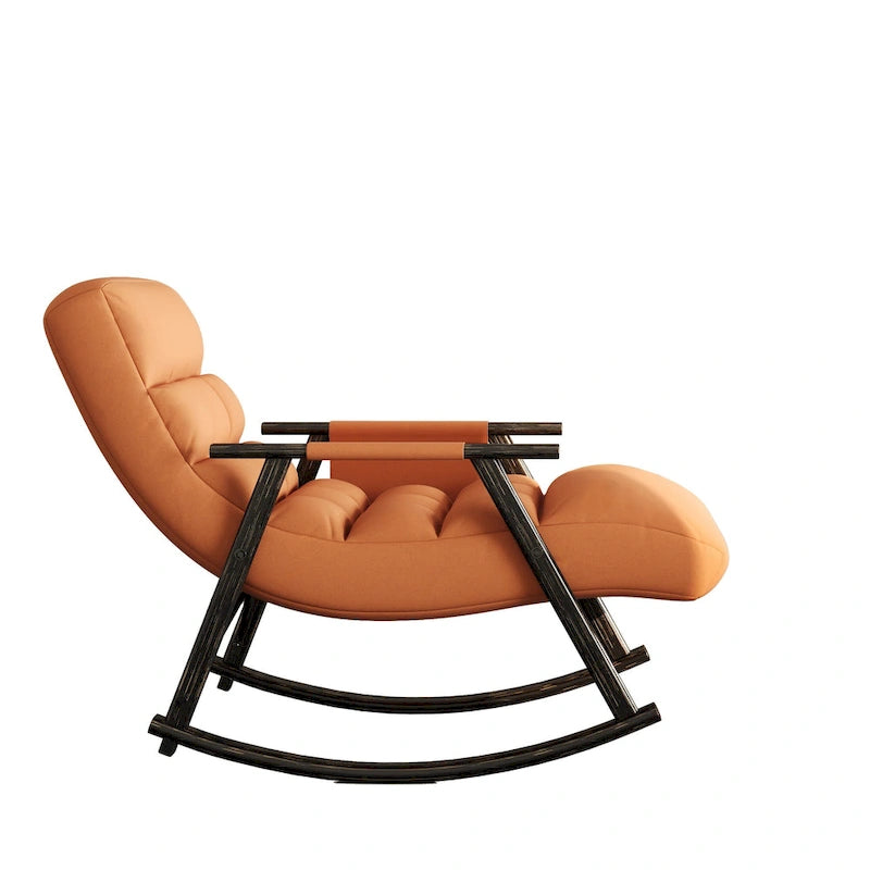 Folding Rocking Chair with Adjustable High Back and Footrest