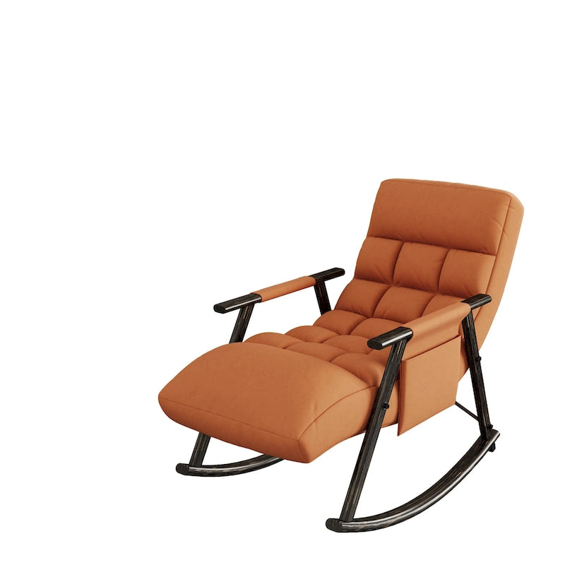 Folding Rocking Chair with Adjustable High Back and Footrest