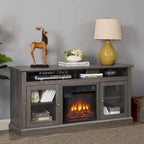 60 Inch Fireplace TV Stand with Glass Doors for TVs Up to 65 Inches