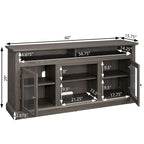 60 Inch Fireplace TV Stand with Glass Doors for TVs Up to 65 Inches