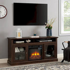 60 Inch Fireplace TV Stand with Glass Doors for TVs Up to 65 Inches