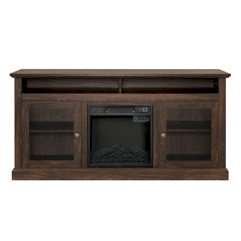 60 Inch Fireplace TV Stand with Glass Doors for TVs Up to 65 Inches
