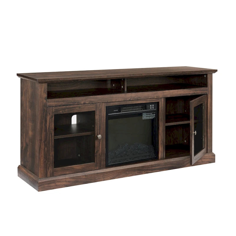 60 Inch Fireplace TV Stand with Glass Doors for TVs Up to 65 Inches