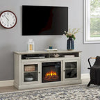 60 Inch Fireplace TV Stand with Glass Doors for TVs Up to 65 Inches