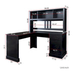 Modern Computer Desk with 2-Tier Storage Drawers and Waterproof Surface