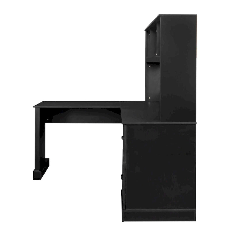 Modern Computer Desk with 2-Tier Storage Drawers and Waterproof Surface