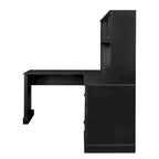 Modern Computer Desk with 2-Tier Storage Drawers and Waterproof Surface