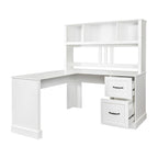 Modern Computer Desk with 2-Tier Storage Drawers and Waterproof Surface