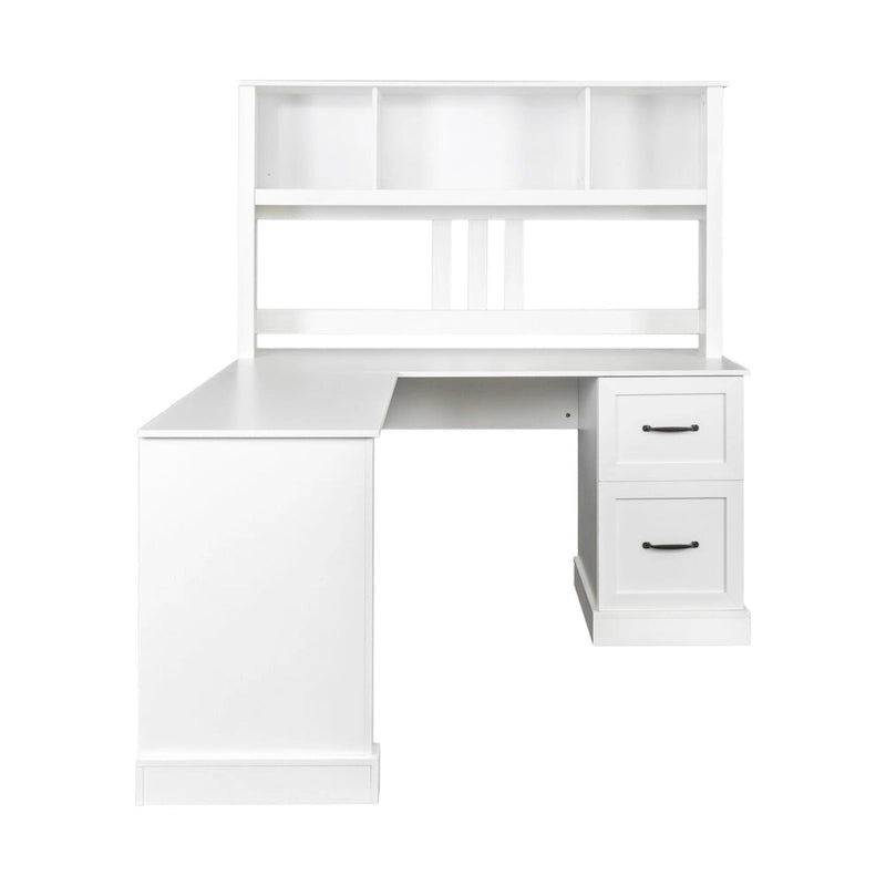 Modern Computer Desk with 2-Tier Storage Drawers and Waterproof Surface