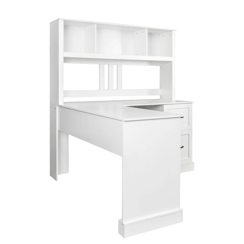 Modern Computer Desk with 2-Tier Storage Drawers and Waterproof Surface