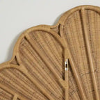 Wall-Mounted Rattan Boho Seashell Headboard with Anchors