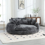 Oversized Chenille Sofa Bed with Armrests and High-Density Foam Fill
