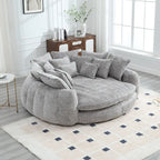 Oversized Chenille Sofa Bed with Armrests and High-Density Foam Fill