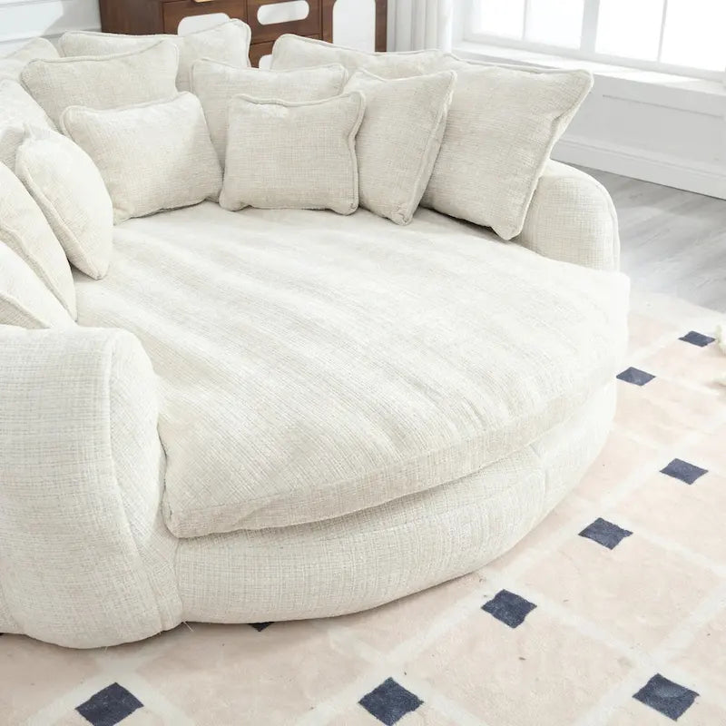 Oversized Chenille Sofa Bed with Armrests and High-Density Foam Fill