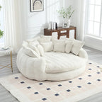 Oversized Chenille Sofa Bed with Armrests and High-Density Foam Fill