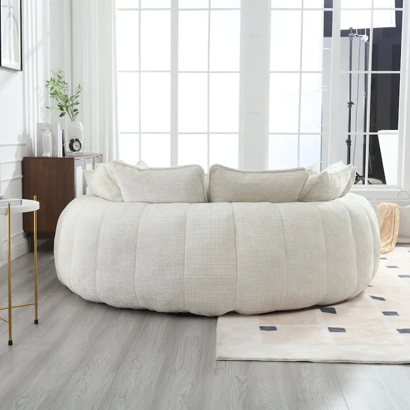 Oversized Chenille Sofa Bed with Armrests and High-Density Foam Fill