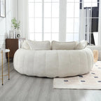 Oversized Chenille Sofa Bed with Armrests and High-Density Foam Fill