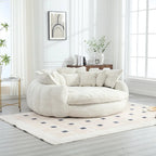 Oversized Chenille Sofa Bed with Armrests and High-Density Foam Fill