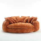 Oversized Chenille Sofa Bed with Armrests and High-Density Foam Fill