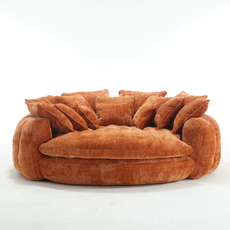 Oversized Chenille Sofa Bed with Armrests and High-Density Foam Fill