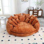 Oversized Chenille Sofa Bed with Armrests and High-Density Foam Fill