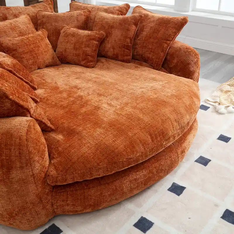 Oversized Chenille Sofa Bed with Armrests and High-Density Foam Fill