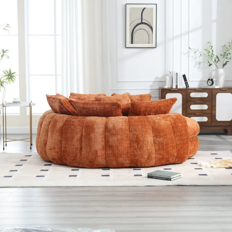 Oversized Chenille Sofa Bed with Armrests and High-Density Foam Fill