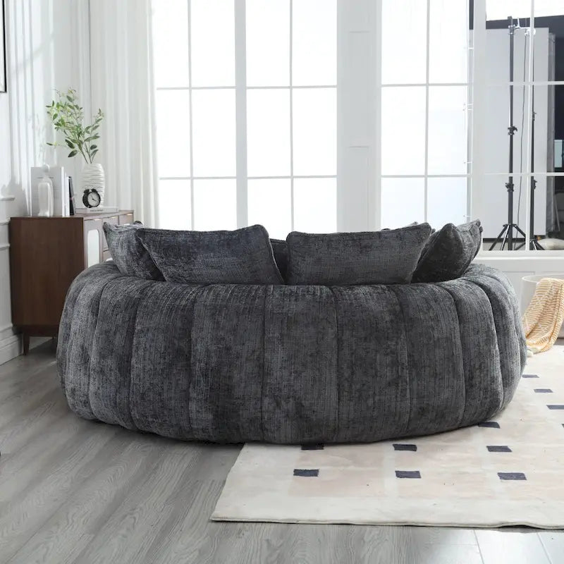 Oversized Chenille Sofa Bed with Armrests and High-Density Foam Fill