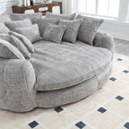Oversized Chenille Sofa Bed with Armrests and High-Density Foam Fill