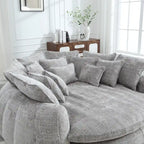 Oversized Chenille Sofa Bed with Armrests and High-Density Foam Fill