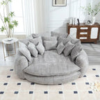Oversized Chenille Sofa Bed with Armrests and High-Density Foam Fill