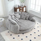 Oversized Chenille Sofa Bed with Armrests and High-Density Foam Fill