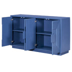 4-Door Vintage Fluted Sideboard Buffet Cabinet with Adjustable Shelves