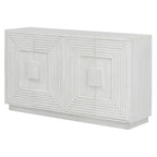 4-Door Vintage Fluted Sideboard Buffet Cabinet with Adjustable Shelves