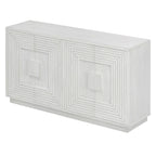 4-Door Vintage Fluted Sideboard Buffet Cabinet with Adjustable Shelves