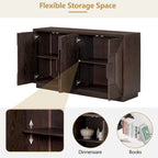 4-Door Vintage Fluted Sideboard Buffet Cabinet with Adjustable Shelves